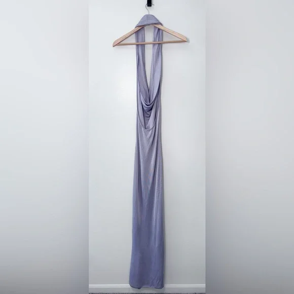 Helsa Revolve Aaliyah Lavender Knit Convertible Halter Backless Maxi Dress Sz M - Picture 8 of 10